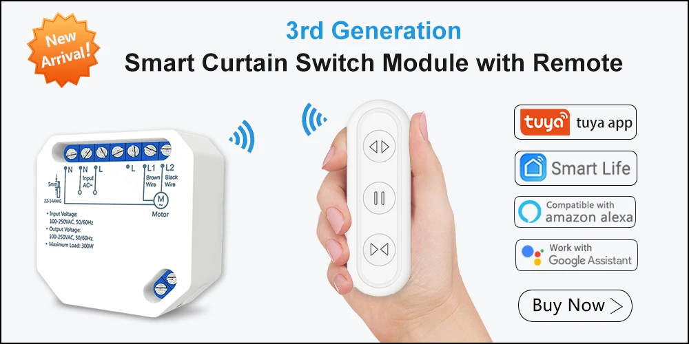 Tuya Smart Life WiFi шторы Жалюзи переключатель для электрические рольставни моторизованный пульт дистанционного управления настенный сенсорный переключатель Google Home Amazon Alexa Echo Голосовое управление Умный дом