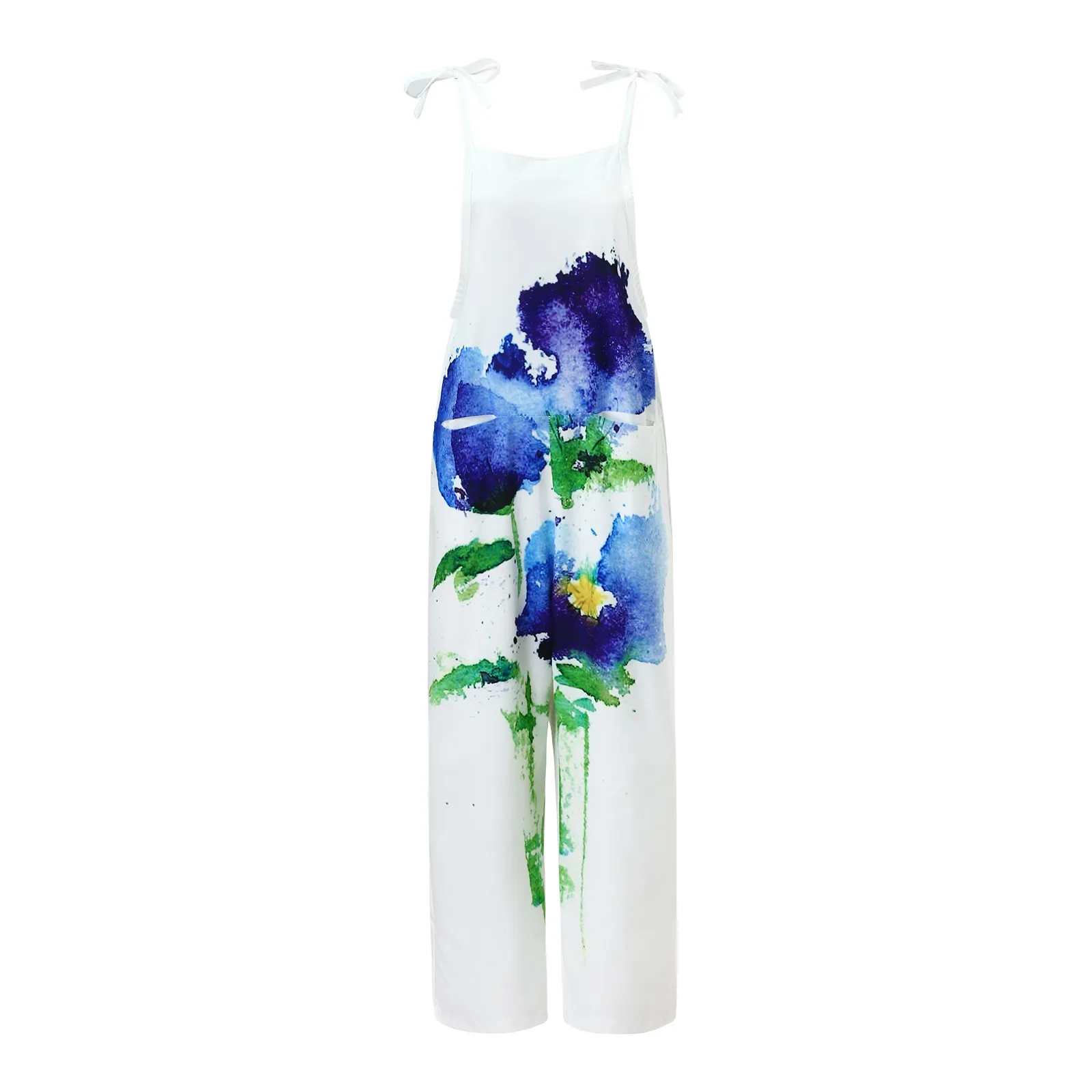 

Women Summer Casual Sleeveless Vintage Jumpsuits Fashion Ladies Boho Bodysuit Loose Long Pant Trousers Overalls For Women