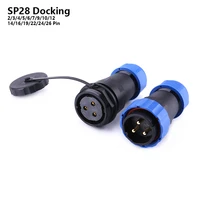 sp28 ip68 butt type cable waterproof aviation connector 23456791012141619222426 pin electric docking plug socket