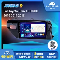 6g 128g android 10 0 car multimedia radio player for toyota hilux lhd rhd 2016 2017 2018 gps stereo dsp carplay auto no 2din dvd