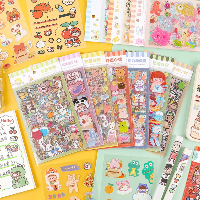 

6PCS/Set Kawaii PVC Sticker Scrapbooking Deco Waterproof Sticker DIY Diary Album Cute Stationery Notebook Planner Stickers