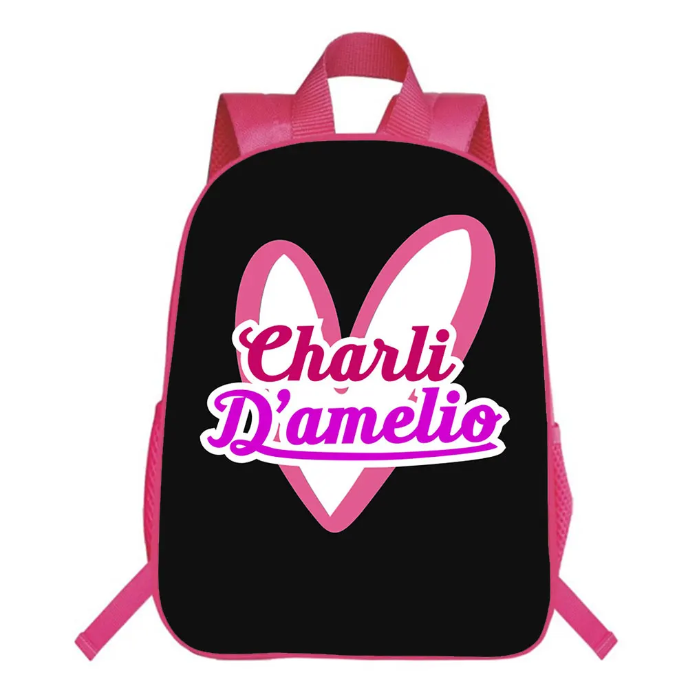 

Charli Damelio Backpack Teenager Student Backpack Boys Girls School Bag Black Pink Shoulder Strap Travel Bookbag