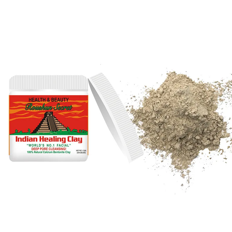 

Indian Healing Clay Facial Mask Blackhead Remover Deep Cleansing Brightens Skin Tone Shrink Pores Moisturizing Masks Skin Care