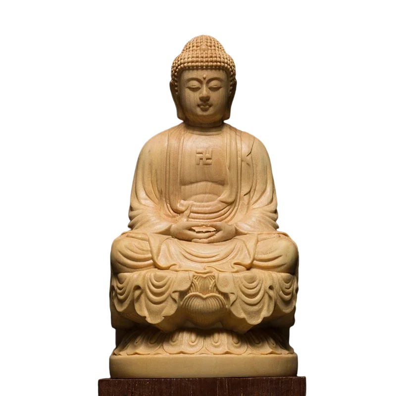 

Статуя Будды из массива дерева, китайский бокс, фэн-шуй, ремесло, скульптура бодхисаттвы, домашний декор для гостиной, статуэтки C85