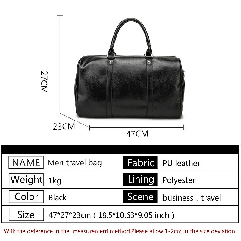 Дорожные Сумки из искусственной кожи для мужчин деловая Повседневная