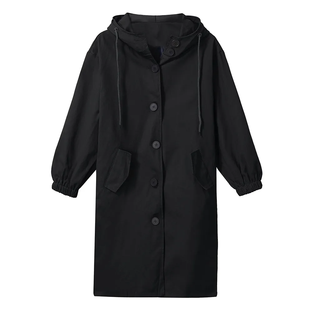 

Womens Winter Loose Hooded Wild Elegant Windbreaker Comfortable Coat Outwear