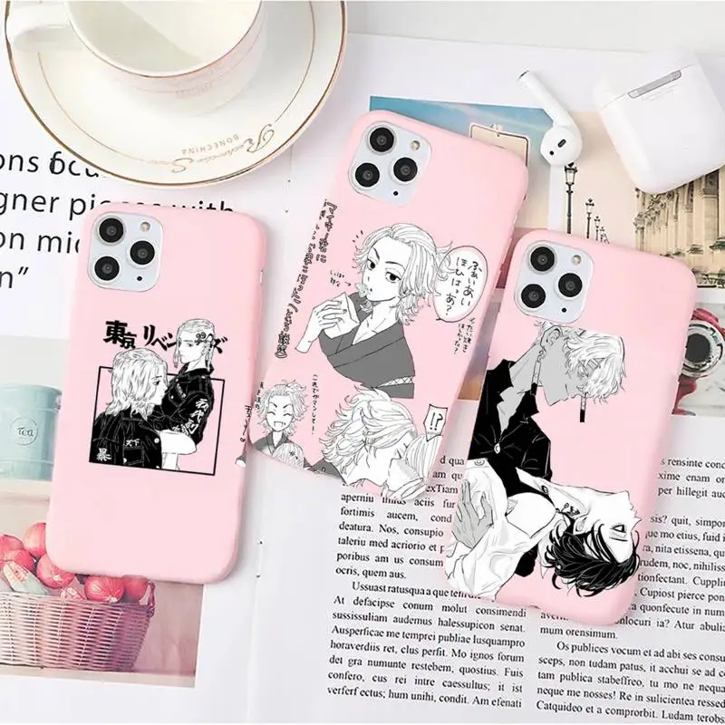 

Japan Anime Tokyo Revengers Phone Case Candy Color for iPhone 6 7 8 11 12 s mini pro X XS XR MAX Plus
