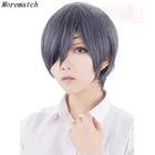 Morematch Аниме Черный Батлер Kuroshitsuji Небесный Phantomhive парики серый синий термостойкий синтетический парик для косплея