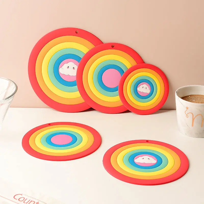 

Silicone Waterproof Non-Slip Mat Hot Pad Table for Drying Dishes Kitchen Accessories Dining New Year Decor Christmas Home Gift