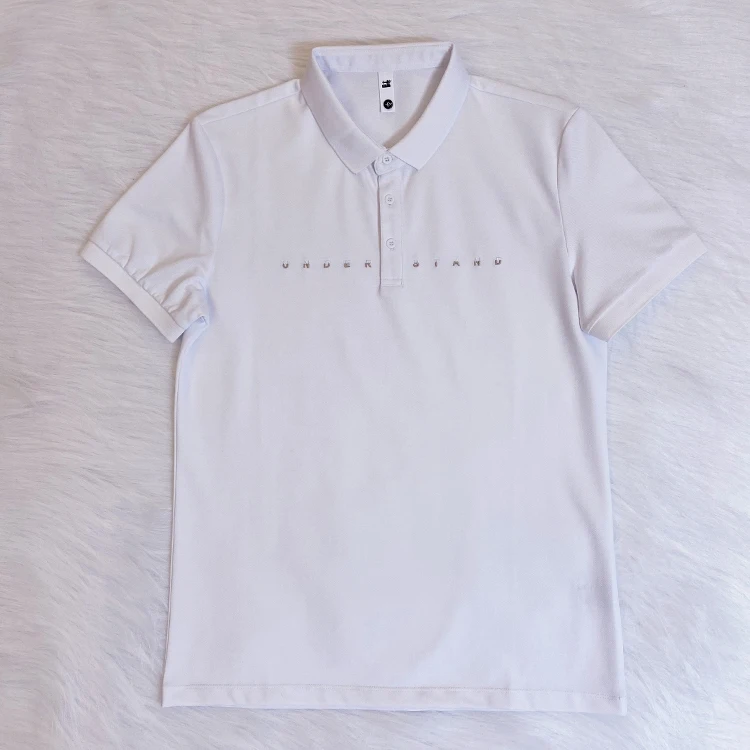 

British Style Summer Short Sleeve Men Casual Polo Shirts Solid All Match Slim Fit Breathable Polos Homme Streetwear White/Gray