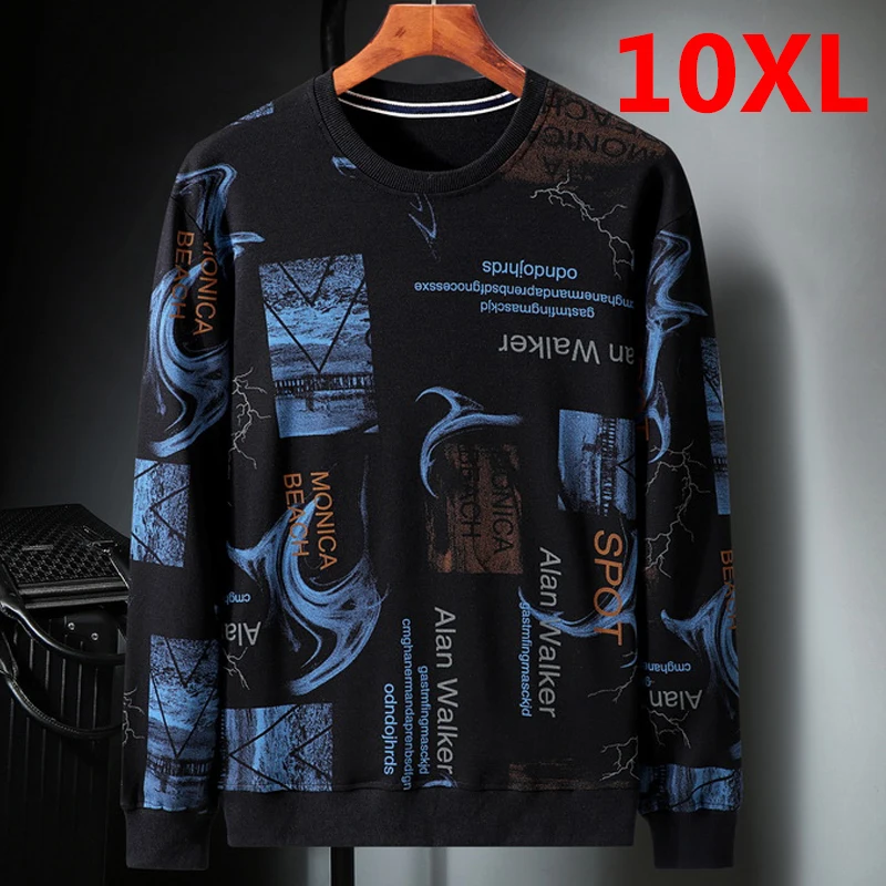 9XL 10XL Толстовка для мужчин есть большие Размеры одежда 2020 Осенняя мода Harajuku