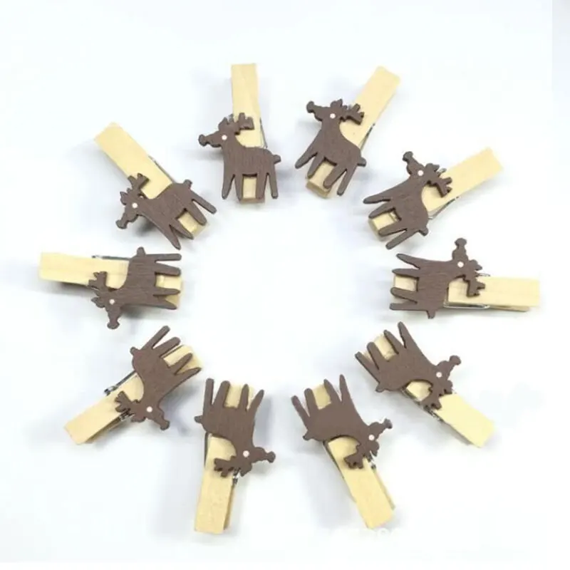 10/50 шт. мультяшный стикер деревянный зажим Рождественская серия для защиты