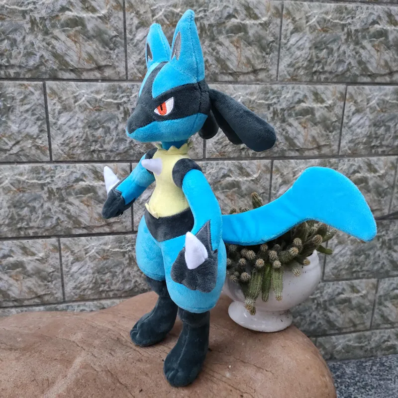 Lucario-Colecci&oacute;n de Pikachu de Pokemon Original para ni&ntilde;os, mu&ntilde;ecos de peluche de 35cm, regalos de Navidad de alta calidad-2