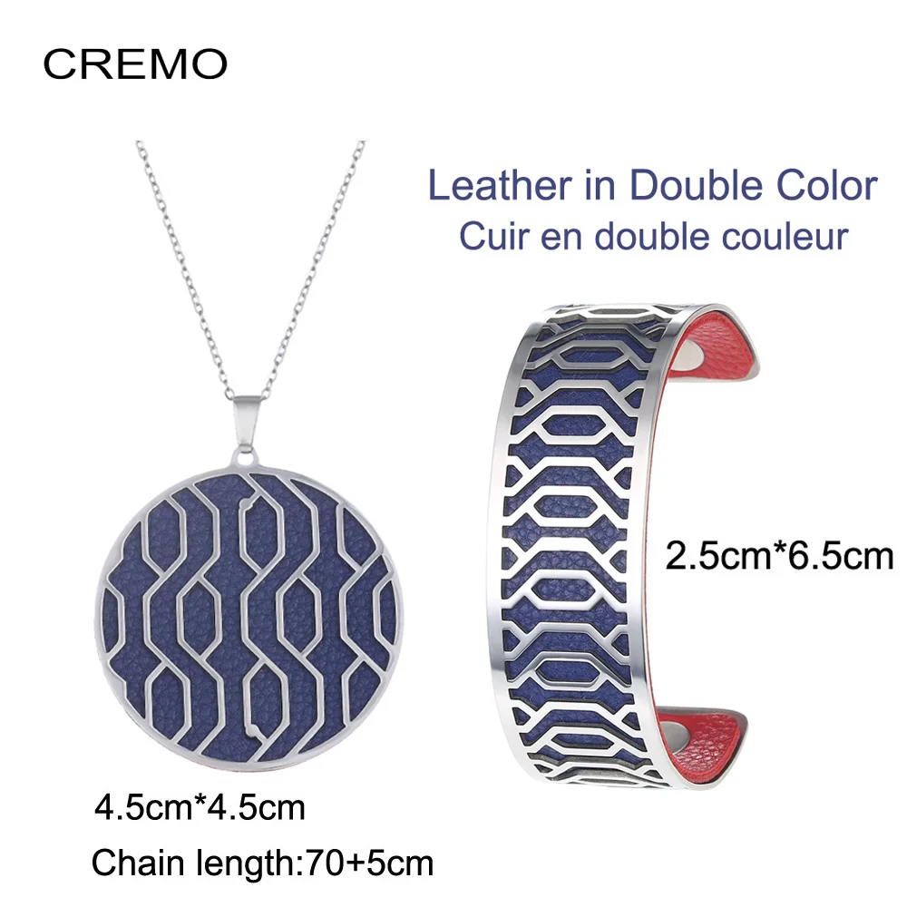 Браслет манжета ожерелье для женщин комплект ювелирных изделий из нержавеющей