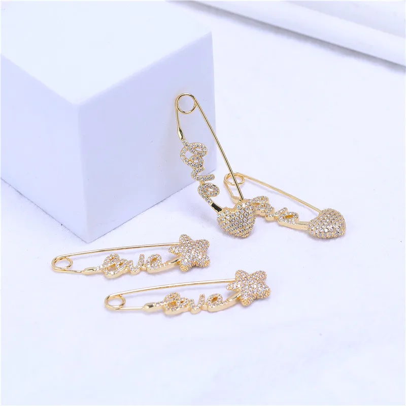 2 шт./лот модные циркониевые булавки броши со стразами застежки для сережек