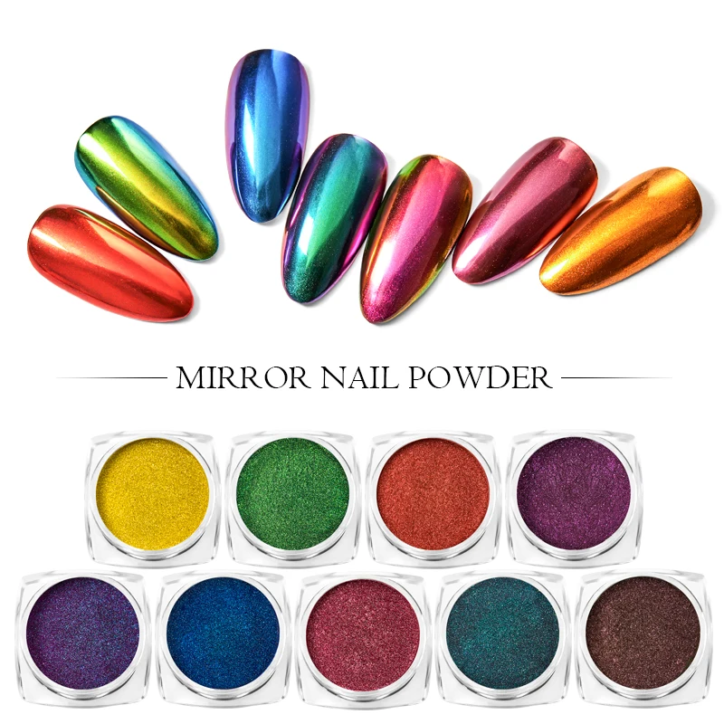 Четыре лилии ногтей искусство блеск пигмент порошок гель лак зеркало Маникюр