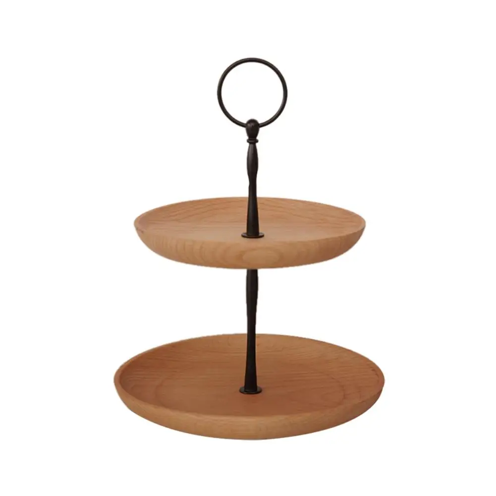 Европейский Стиль Двухуровневая дерево торт Дисплей стенд пластин идеально