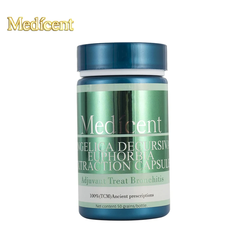 

Medicent Angelica Decursiva Euphorbia Extraction Capsule, Adjuvant Treat Bronchitis, Cure Acute and chronic bronchitis, 50pcs.