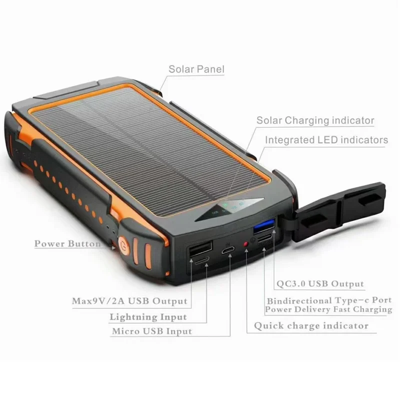 

New upgraded version of solar wireless power bank 104000mah100000mahfast charging mobile power supply forHuawei Oppo Xiaomi ViVo
