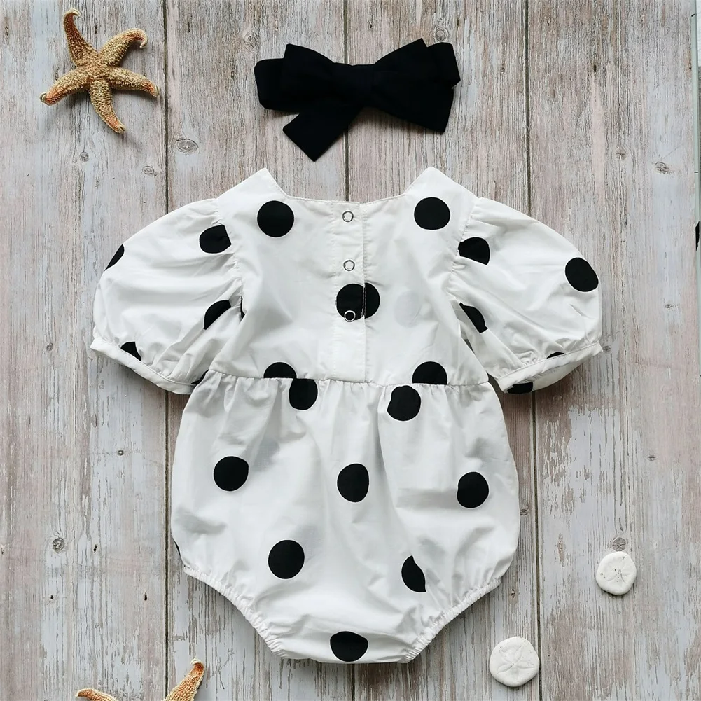 

Комбинезон детский летний в горошек, с пышными рукавами