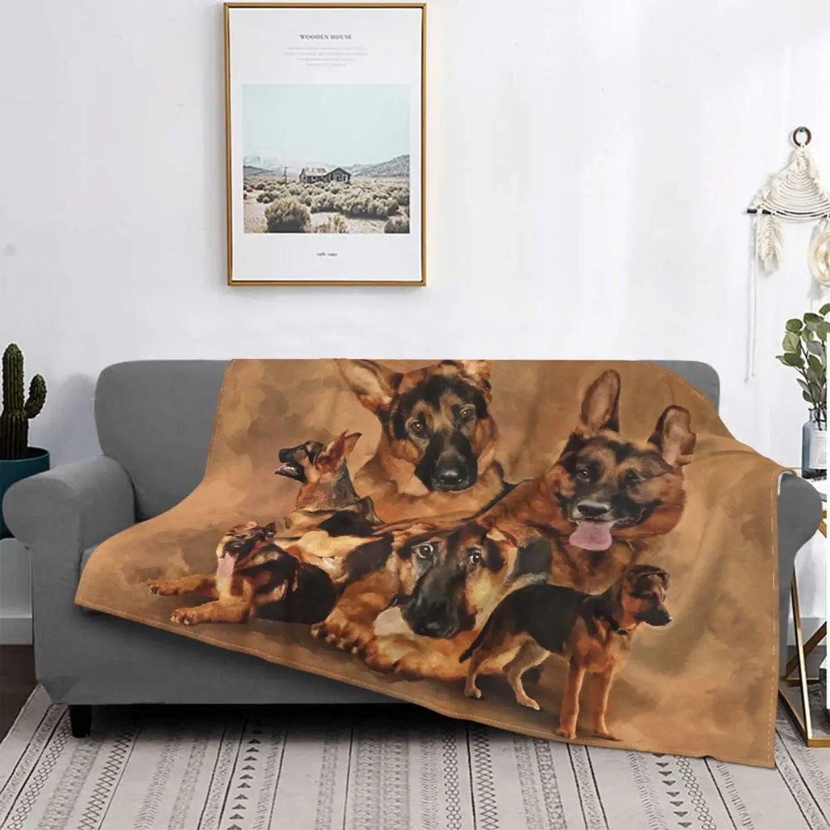 

Couch Decorations German Shepherd Puppy Throw Blankets Suprise Gifts Fluffy Micro Flannel Fleece Blanket