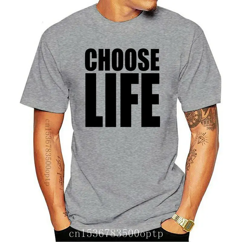 

2020 Мужская футболка с принтом, хлопковая футболка с короткими рукавами Choose Life, большая женская футболка