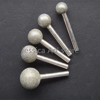 15pcs 6 14mm electric mill accessories ball shape abrasive tools diamond grinding heads marble carving peeling jade polishing