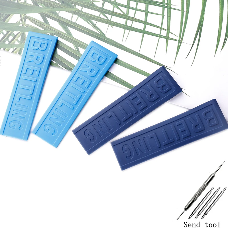 Watch accessories 22mm 24mm men's rubber strap suitable for Breitling ladies waterproof silicone sports strap