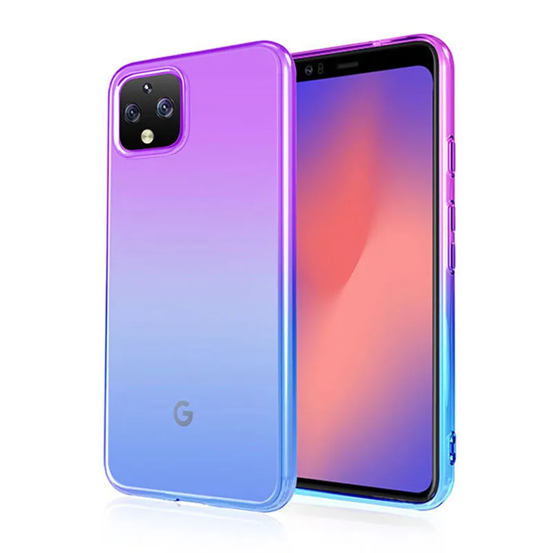 Силиконовый мягкий чехол с градиентом для Google Pixel 4 3a xl кристально прозрачный