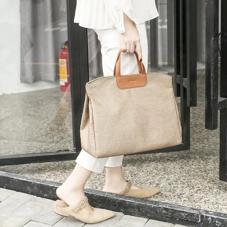 

Briefcase Korean professional handbag file bag office file bag business fashion canvas A4 women's information bag