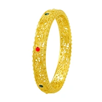 filigree luxury women bangle yellow gold filled bracelet female dubai wedding party jewelry gift unopen