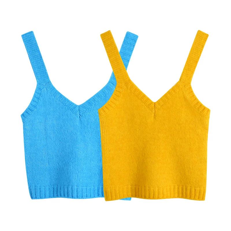 

BLSQR солидный тонкий сексуальный женский элегантный Модный повседневный укороченный топ, Женский 2021 винтажный шикарный топ с v-образным выре...