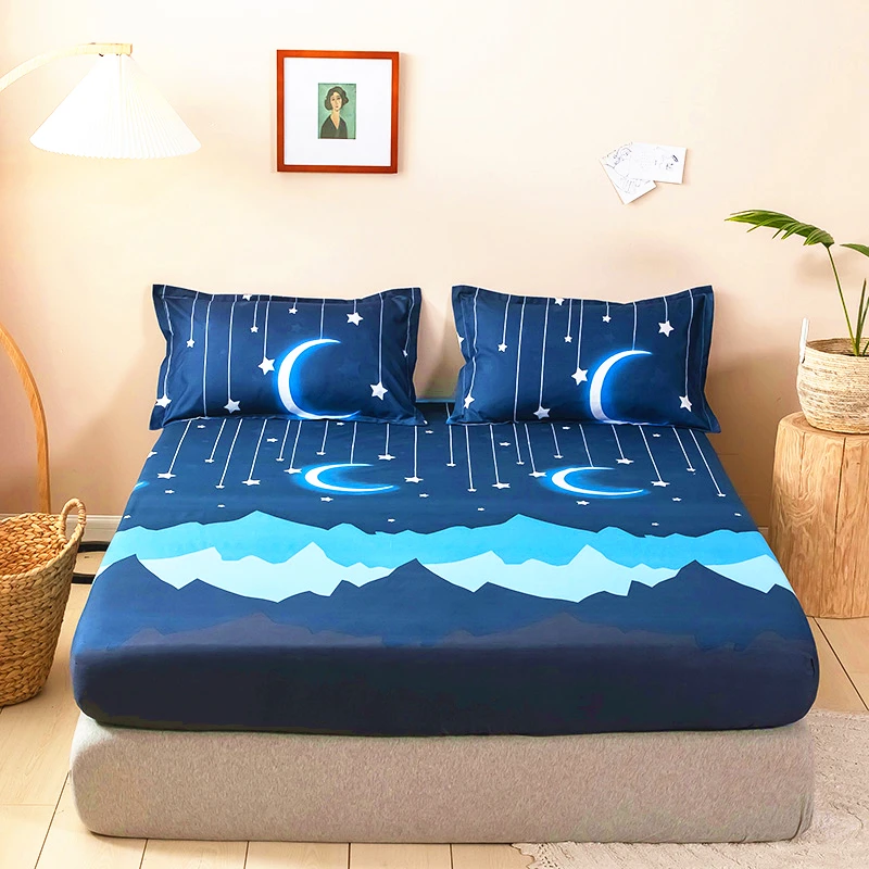 

1pcs Fitted Sheet King Bed Sheets No Pillowcase150x200 Sheets Full Set Allaround Elastic Rubber Anti-Slip Dustproof