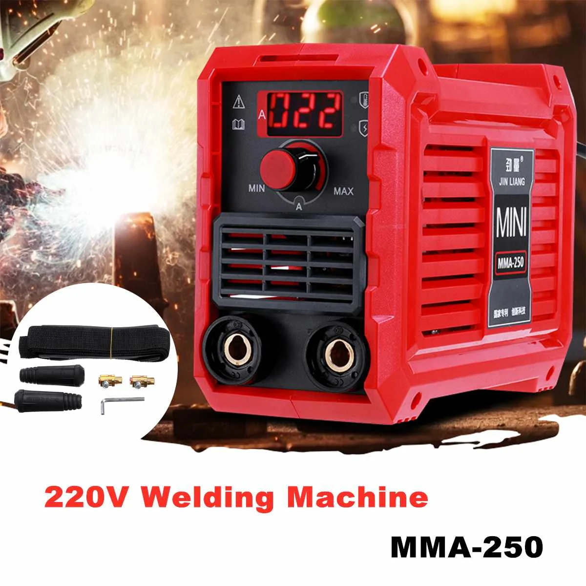 

MMA-250 250A Portable Mini Inverter Arc Welding Machine 220V Digital Display MMA Stick Welder for DIY Welding Electric Working