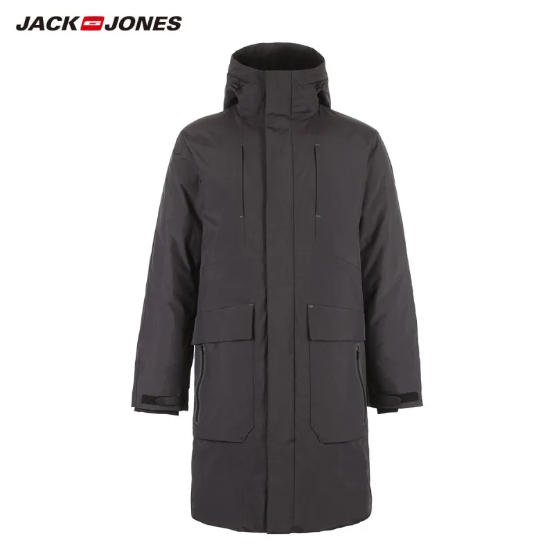 JackJones мужской длинный пуховик с капюшоном парка пальто мужская одежда