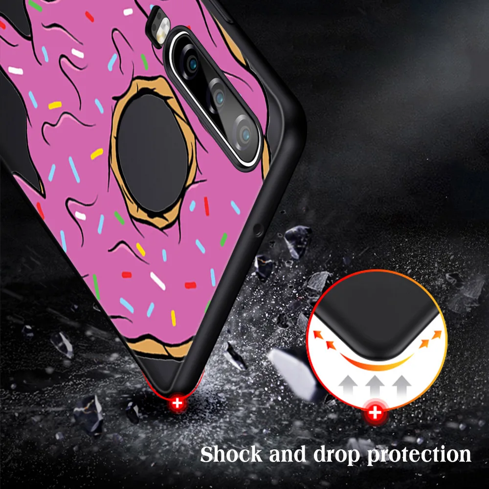 

Cute Donuts Case for Huawei P40 P30 P20 Pro Lite Mate 30 40 20 Lite Pro Honor 30 20 10 9X Pro Lite P Smart 2020 TPU Cover Funda