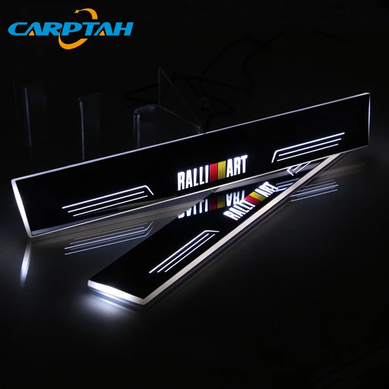 

Carptah Moving LED Car Light Door Sill Scuff Plate Pathway Dynamic Streamer Welcome Lamp For Mitsubishi Lancer 8 9 10 Ralliart