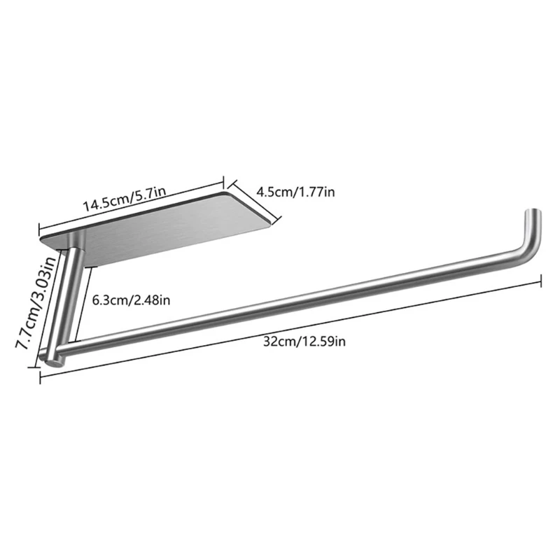 

Self-adhesive Under Cabinet Paper Roll Rack Towel Holder Tissue Hanger Storage Rack for Bathroom Toilet Kitchen Accessories