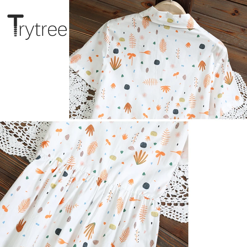 Летнее женское платье Trytree 2020 повседневное Модное Элегантное свободное
