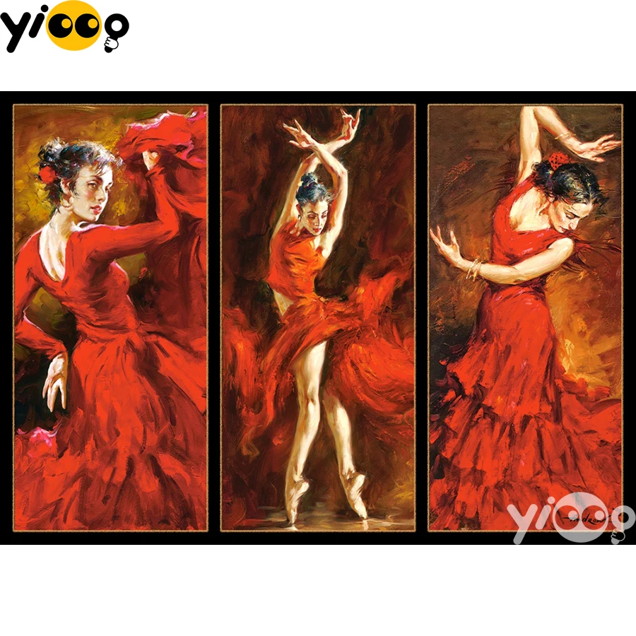 

Full Square/Round Diamond Embroidery Crimson Dancer 5D Diamond Painting Rhinestone Mosaic Home Decor Gift BX2325