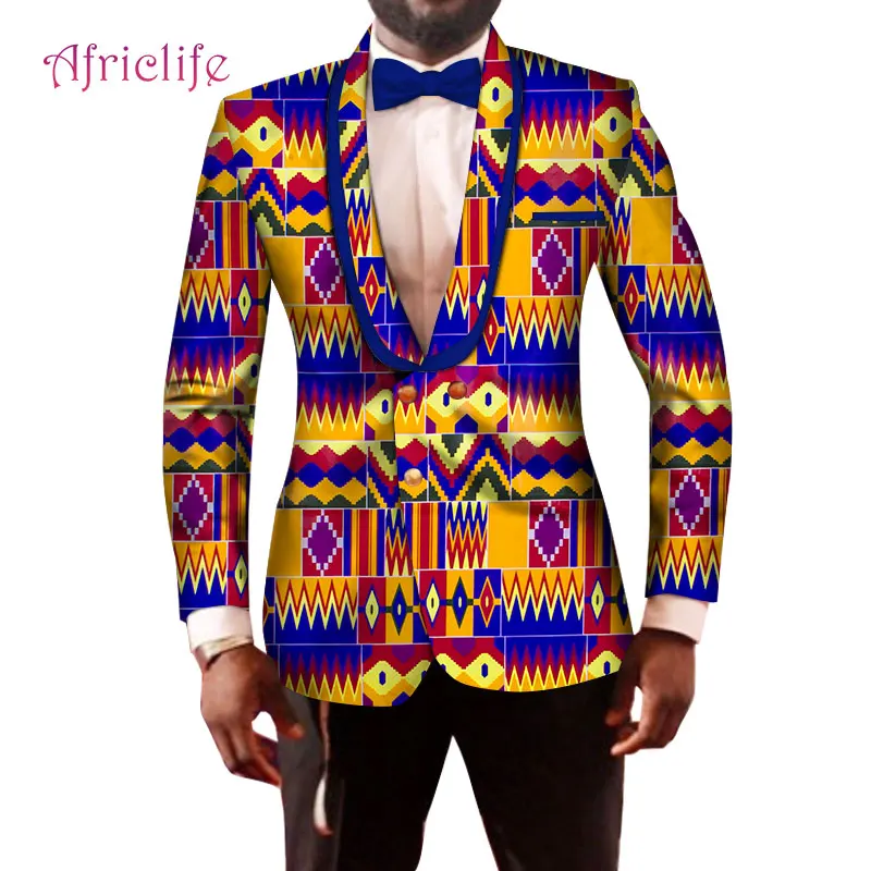 Мужская африканская одежда блейзер с принтом куртки длинным рукавом модный