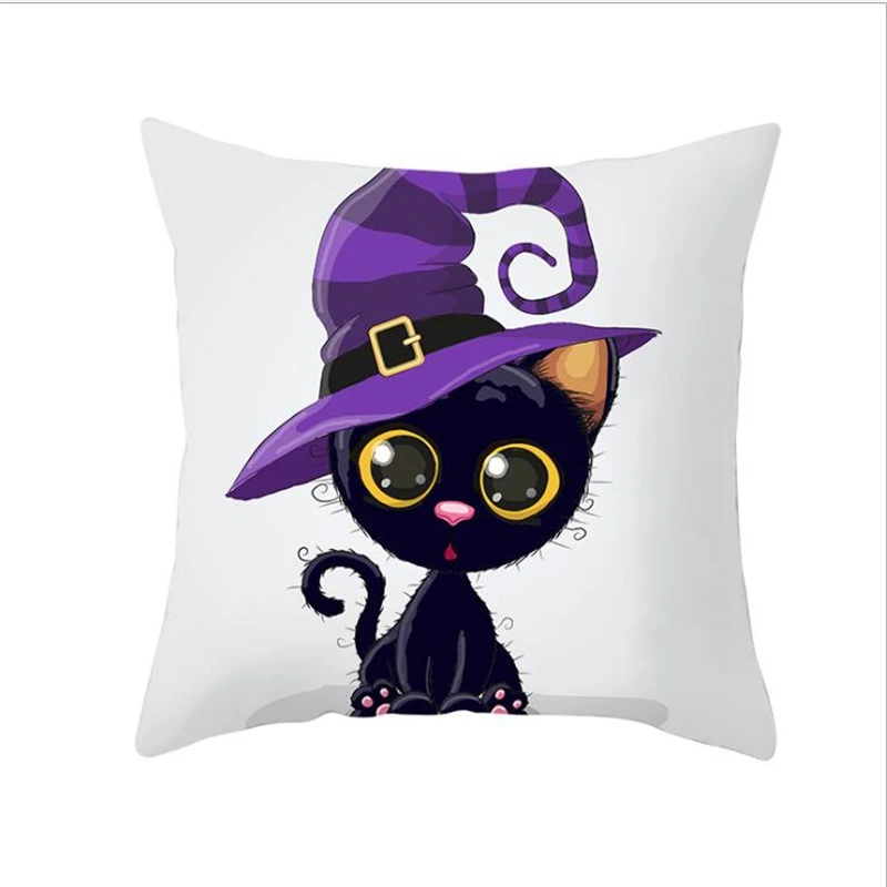 Декоративный Чехол подушка в виде кошки ведьмы тыквы|Хлопчатобумажных тканей| |