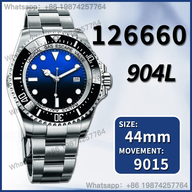 

Men's Automatic Mechanical Top Luxury Brand Watch 44MM Sea-Dweller 126660 Black Ceramic Best Edition 904L AAA Replica Noob ARF