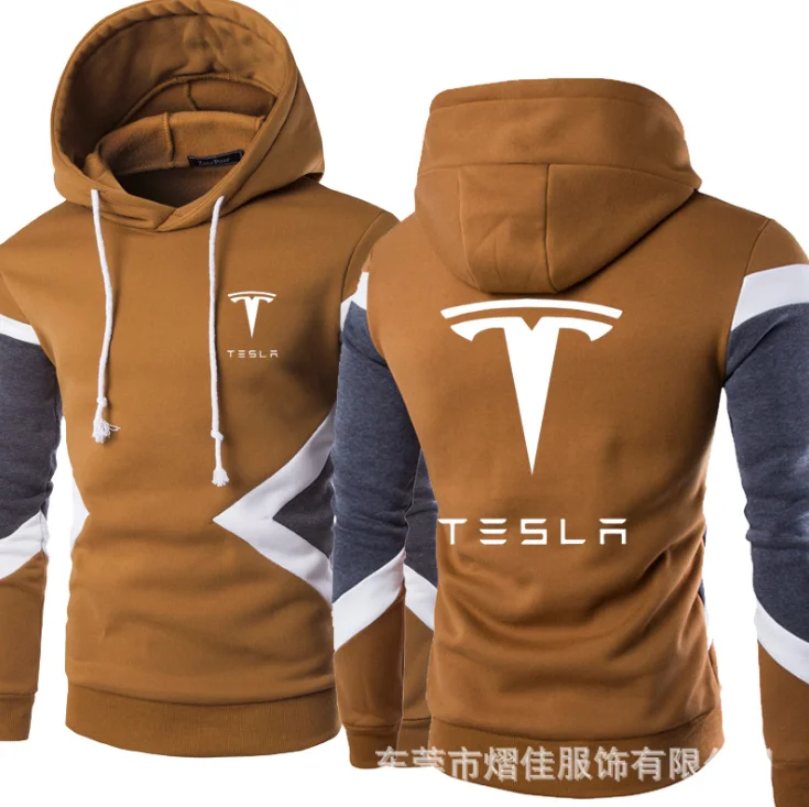 

2020 NEW Print Autumn Men for TESLA car logo Hoodies Sweatshirt Streetwear Jacket Hooded Tracksuit Pullover