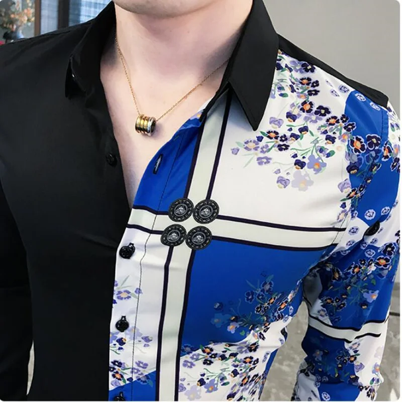 

2019 New style Fashion Men's spring pure cotton long sleeve shirts/Male High quality slim fit lapel Hip hop Casual shirts Tops