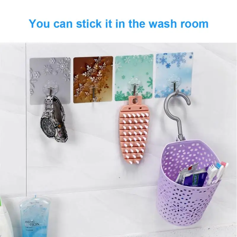 

Self Adhesive Hooks Stick On Wall Hanging Bathroom Kitchen Hanger