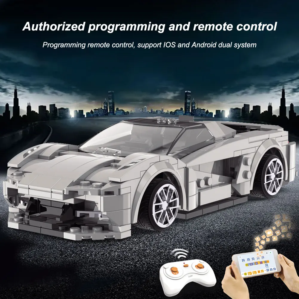

BZDA City Series High-tech Programming Remote Control Sports Car Model Building Blocks Gift Children's Educational Toys
