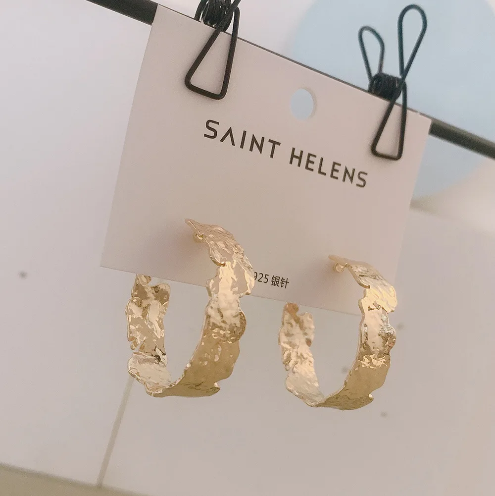 Женские серьги с-образной формы S925 Необычные гипоаллергенные латунные высокого