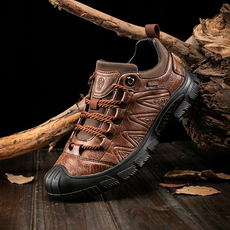 

Мужские кожаные уличные туфли, модные оксфорды для отдыха, походов, дышащая Нескользящая повседневная обувь, ретро трендовые кроссовки
