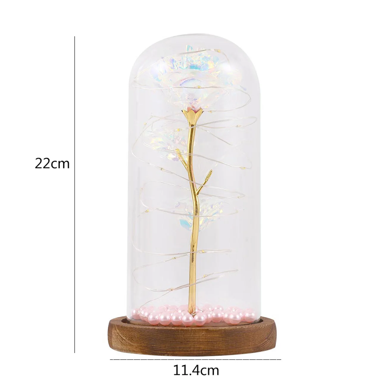 

24K gold foil roses with pearl glass lampshade decorative lights, Valentine's Day LED roses Valentine's Day Mother's Day gift